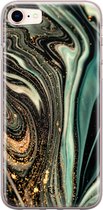 iPhone 8/7 hoesje - Marble khaki - Soft Case Telefoonhoesje - Marmer - Groen