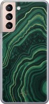 Samsung Galaxy S21 Plus siliconen hoesje - Agate groen - Soft Case Telefoonhoesje - Groen - Print