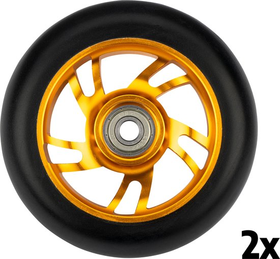 President Donder ticket Black Dragon Stuntstep Wielen Set - Spoked Alu - Goud/Zwart | bol.com