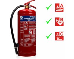 Smartwares 10.014.72 - Brandblusser Poeder 6kg - Incl ophangbeugel - Brandklasse ABC - BSI Gecertificeerd
