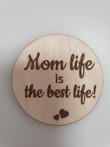 Muurcirkel Mom life is the best life 28x28 cm / moederdag / verjaardag / cadeau / mama / moederdag cadeautje / geschenk voor mama