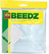 SES Beedz - Strijkkralen koppelbaar legbord - grondplaten - 2 stuks - vierkant - transparant