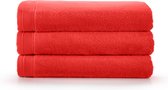Bamatex Home Textiles - Collectie Emotion - Badhanddoek – 70*140 cm - RED - Set van 3 stuks - Egeïsche gekamde katoen- 540 g/m2
