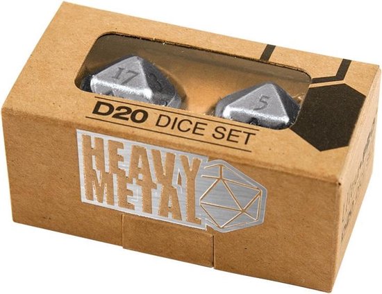 Afbeelding van het spel Heavy Metal D20 2-Dice Set - Chrome