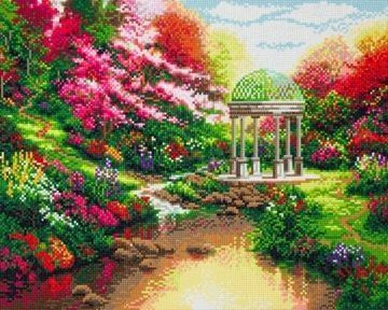 Crystal Art Kit ® Thomas Kinkade: Pools of Serenity (40x50) full volledige bedekking gespannen op doek