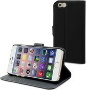muvit iPhone 6 Plus Wallet Case met 3 kaartsloten - Zwart/Donker Grijs