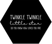 Muurhexagon twinkle twinkel zwart Forex / 24 x 20 cm