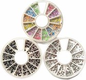 Rhinestones - 3D Nail Art - Strass Steentjes - Nagel Decoratie - Set 3 x Carrousel