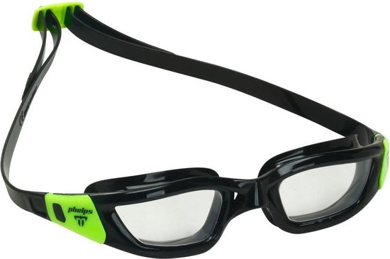 Phelps Tiburon - Zwembril - Volwassenen - Clear Lens - Zwart/Lime
