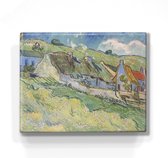 Huisjes - Vincent van Gogh - 24x 19,5 cm - Niet van echt te onderscheiden schilderijtje op hout - Mooier dan een print op canvas - Laqueprint.