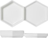 Hive 6-hoekig Dinerbord - Twinbord - 18.5x10cm