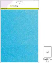 CraftEmotions glitterpapier 5 vel regenboog blauw +/- 29x21cm 120gr