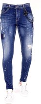 Exclusieve Heren Jeans met Verfspetters - 1026 - Blauw