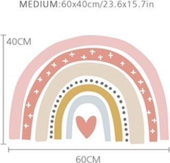 Boho regenbogen muursticker kinderkamer