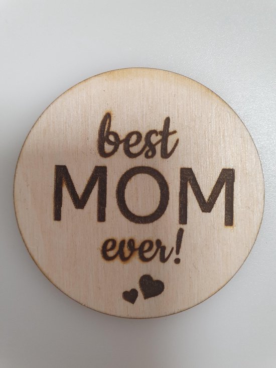 Muurcirkel Best Mom Ever 28x28 cm / moederdag / verjaardag / cadeau / mama / moederdag cadeautje / geschenk voor mama