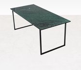 Marmeren Eettafel - India Green (U-poot) - 180 x 90 cm  - Gepolijst