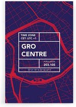 Walljar - Stadskaart Groningen Centrum V - Muurdecoratie - Poster met lijst