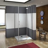 80x90x195cm Douchedeur met scharnier hoekinstap