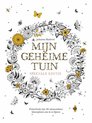 Boekomslag met de titel 'Mijn Geheime Tuin Speciale Editie' in sierlijke letters, omringd door bloemen, bladeren en vlinders.