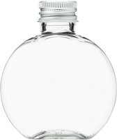 Lege Plastic Flessen 100 ml – 10 stuks - flat round - met aluminium dop - leeg - navulbaar