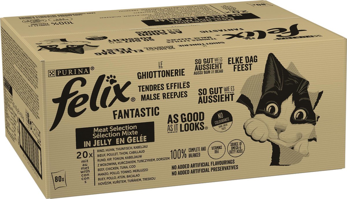 Felix Elke Dag Feest Mix Selectie in Gelei - Kattenvoer - 80 x 85g