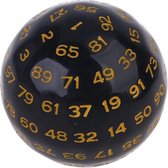 D100 dobbelsteen / D100 Dice / Polydice | dungeons and dragons dnd dice | D&D Pathfinder RPG DnD | Zwart - geel/oranje