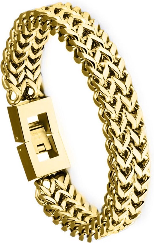 De vreemdeling kiespijn Huiskamer Victorious Gouden Armband Heren – Gevlochten Goud en Roestvrij Staal – Goud  – 21cm | bol.com