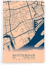 Walljar - Stadskaart Rotterdam Centrum VI - Muurdecoratie - Poster met lijst