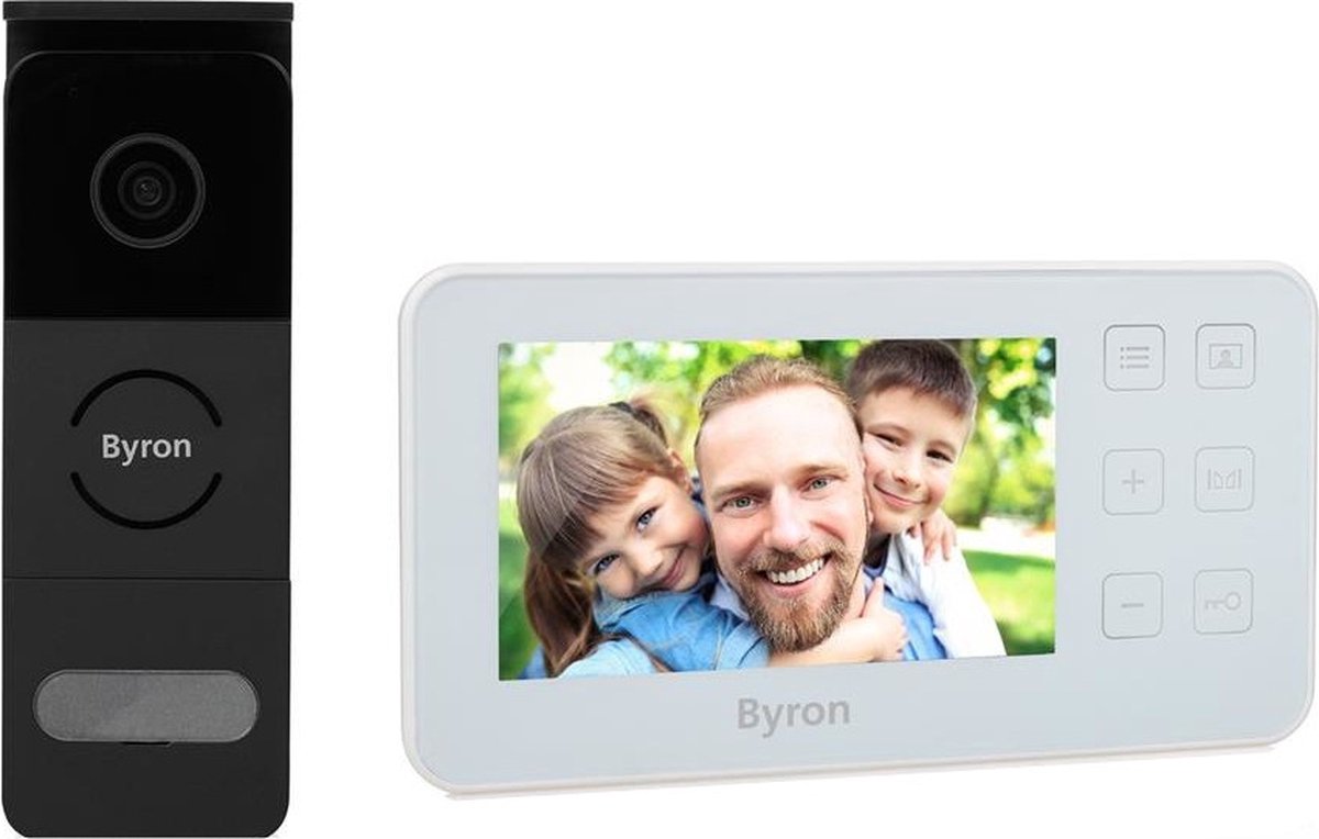 Byron DIC-24512 - Video deurbel Bedraad - Intercom en camera - 2 draadsaansluiting - 4,3" Monitor