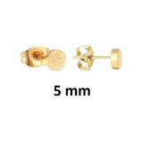 Aramat jewels ® - Oorbellen- zweerknopjes-rond-chirurgisch staal-sandblasted-goudkleurig-5mm