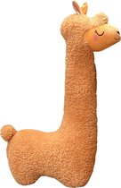 Unieke Alpaca knuffel - karamel bruin - 100cm (groot) - pluche - extreem zacht