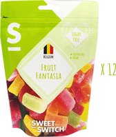 SWEET-SWITCH® - Fruit Fantasia - Fruitsnoepjes - Snoep - Suikervrij - Glutenvrij - Vegan - 12 x 100 g