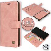Samsung Galaxy S10 Hoesje Pale Pink - Casemania 2 in 1 Magnetic Book Case