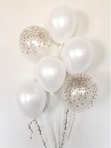 Huwelijk / Bruiloft - Geboorte - Verjaardag ballonnen | Off-White / Wit - Transparant - Polkadot Dots - Ballon | Baby Shower - Kraamfees - Fotoshoot - Wedding - Birthday - Party -