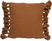 RUBY - Kussenhoes van katoen Tobacco Brown 45x45 cm - bruin