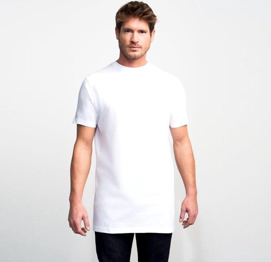 Slater Heren T-shirt Ronde Hals Wit Basic Fit Extra Lang 2-Pack - 4XL |  bol.com