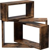 MuCasa® wandplanken | set van 3 kubusplanken |  voor woonkamer, slaapkamer, studeerkamer