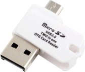 L02 MicroSD Kaartlezer - Micro SD / USB 2.0 Adapter - T-Flash - Wit