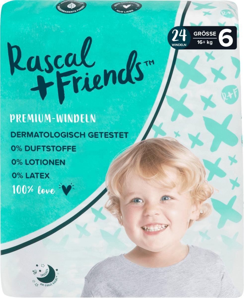 Rascal+Friends Baby Luiers maat 6, 16+ kg (24 stuks)