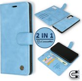 Casemania Hoesje Geschikt voor Samsung Galaxy A21S Sky Blue - 2 in 1 Magnetic Book Case