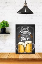 3d effect Retro Hout Poster Save Water Drink Beer