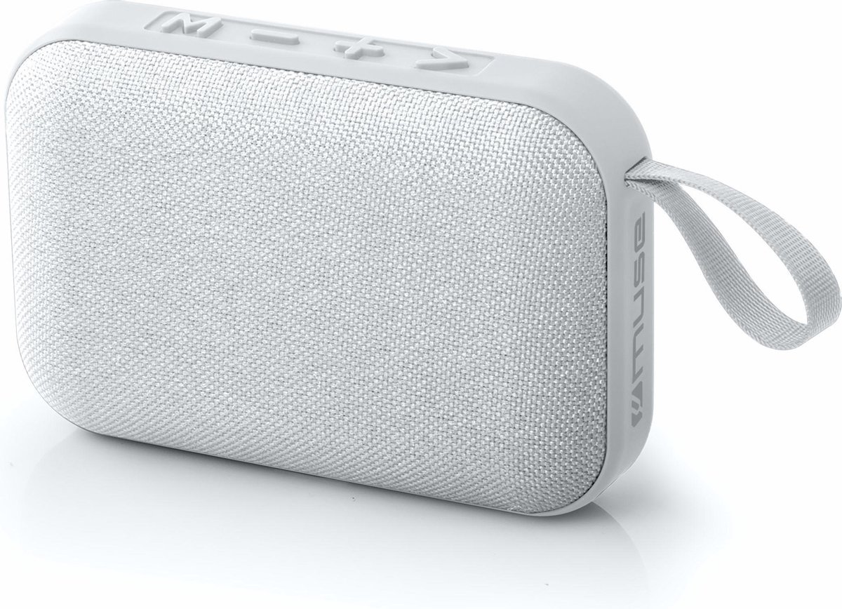 Muse M-308BTW - Compacte draagbare bluetooth speaker met stoffen bekleding wit