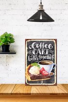 3d Retro Hout Poster Coffee cake better together
