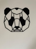 RBMeubelen Geometrische dierenkop panda wand decoratie (groot) hout