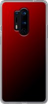OnePlus 8 Pro - Smart cover - Zwart Rood - Transparante zijkanten