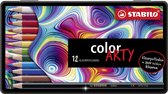 STABILO Color ARTY - Crayon de couleur - Etui en métal - Avec 12 couleurs