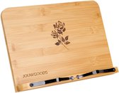 JouwGoods® Boekenstandaard - Bamboe Hout - Tabletstandaard - Kookboekstandaard - Telefoonhouder - Verstelbaar & Inklapbaar