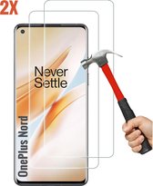 Hoesje geschikt voor OnePlus Nord Screenprotector 2X - Tempered Glass - Anti Shock screen protector - 2PACK voordeelpack - EPICMOBILE