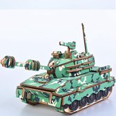 Bouwpakket 3D Puzzel Tank van hout- gekleurd