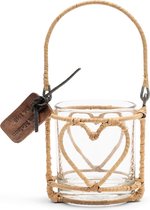 Rustic Rattan Heart Votive